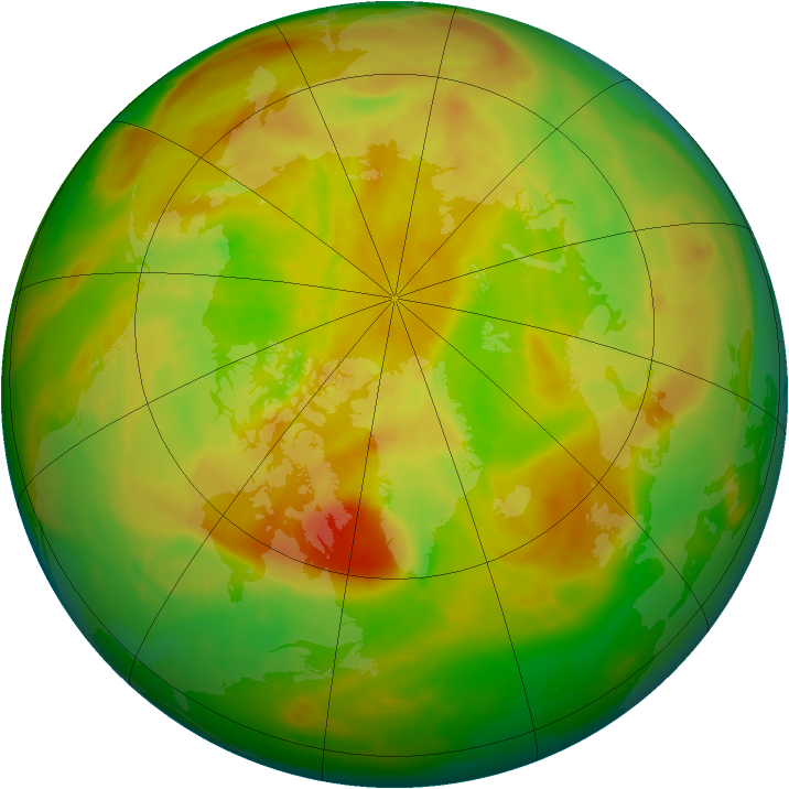 Arctic ozone map for 18 May 2015